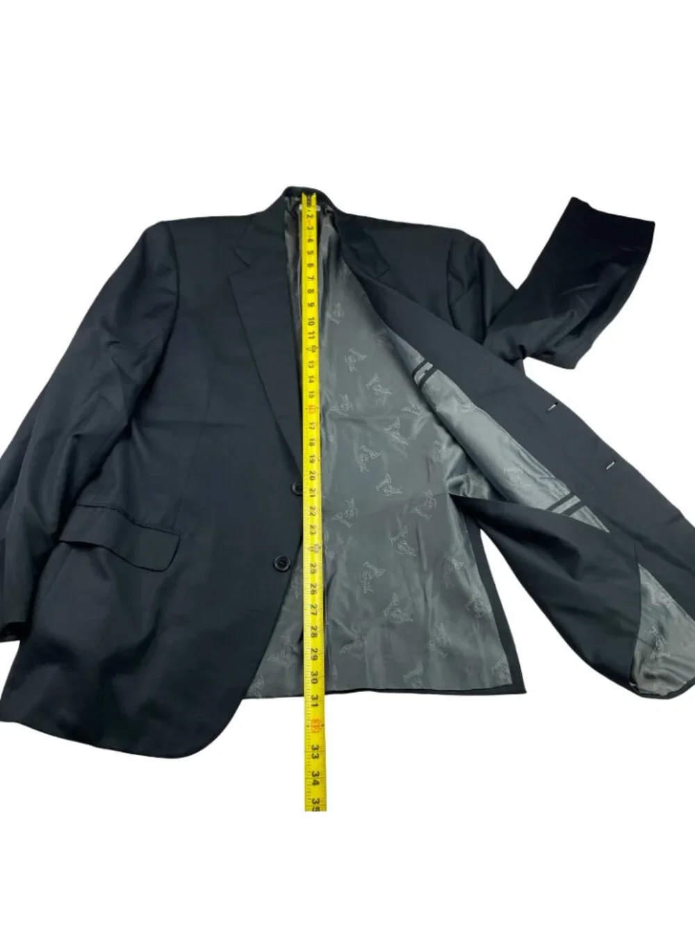 Brioni Men's Nomentano 100% Wool 2-Button Blazer Shiny Black • Italy • 44R US